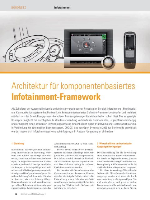 Architektur für komponentenbasiertes Infotainment-Framework