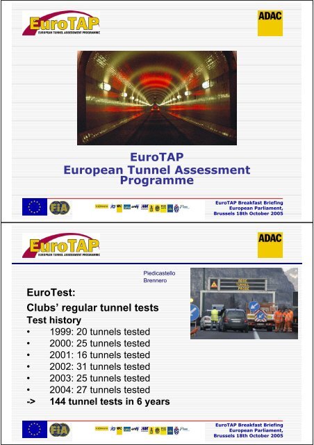 EuroTAP European Tunnel Assessment Programme - EuroTest