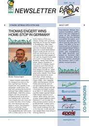 Eurotour 2008 - German Open - Sindelfingen - News Letter