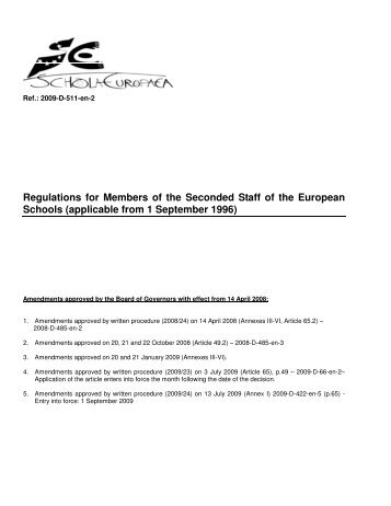 Regulations for Members of the Seconded Staff of the European ...