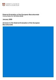 External Evaluation of the European Baccalaureate (Annexes)