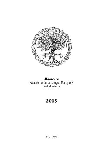 Mémoire Académie de la Langue Basque / Euskaltzaindia