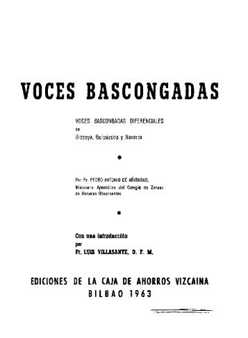 VOCES BASCONGADAS - Euskaltzaindia