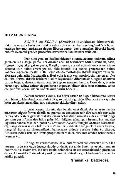 Euskal gramatika lehen urratsak. II - Euskaltzaindia