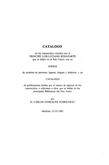 CATALOGO - Euskaltzaindia