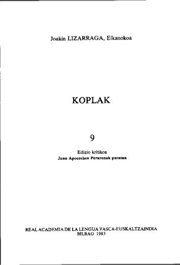 Euskararen lekukoak 9: Koplak (PDF, 2,72 MB) - Euskaltzaindia