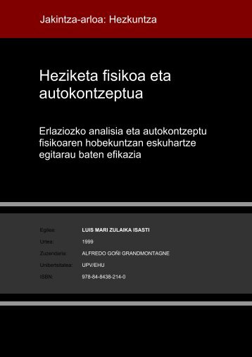 Heziketa fisikoa eta autokontzeptua - Euskara