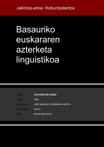 Basauriko euskararen azterketa linguistikoa