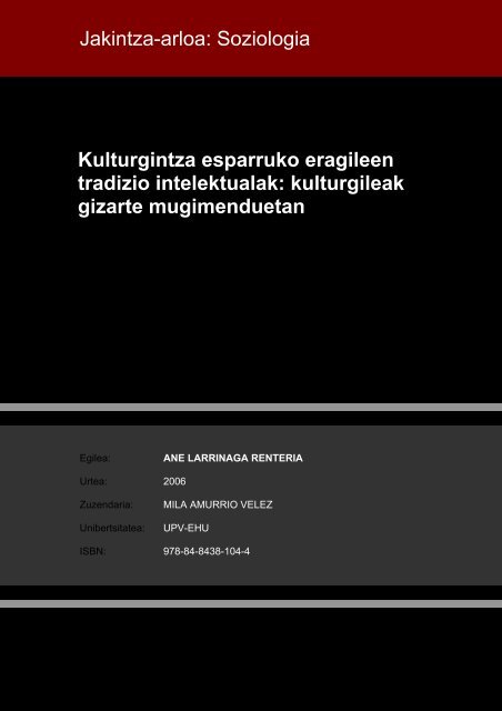 kulturgileak gizarte mugimenduetan - Euskara