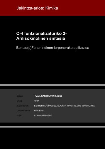 C-4 funtzionalizaturiko 3- Arilisokinolinen sintesia Jakintza ... - Euskara
