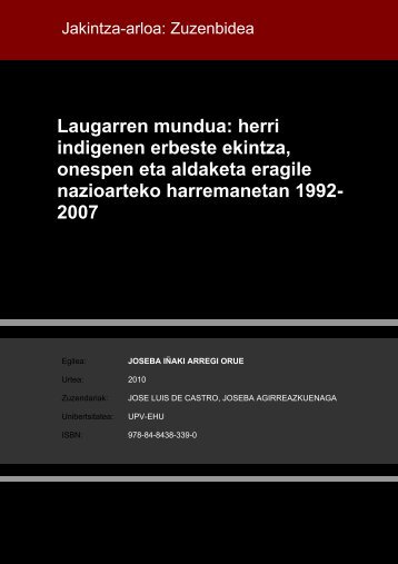 Laugarren mundua: herri indigenen erbeste ekintza ... - Euskara