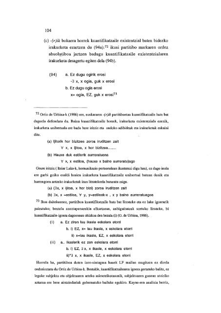 Predikazioaren teoriak gramatika sortzailean (euskararen kasua)