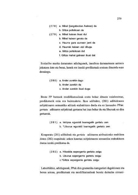 Predikazioaren teoriak gramatika sortzailean (euskararen kasua)