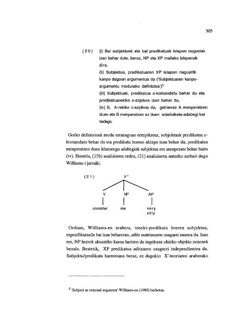 Predikazioaren teoriak gramatika sortzailean (euskararen kasua)