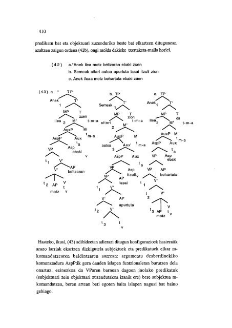 Predikazioaren teoriak gramatika sortzailean (euskararen kasua)