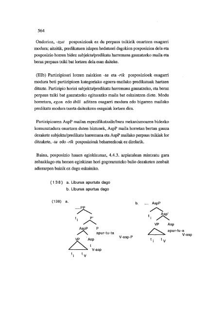 Predikazioaren teoriak gramatika sortzailean (euskararen kasua)