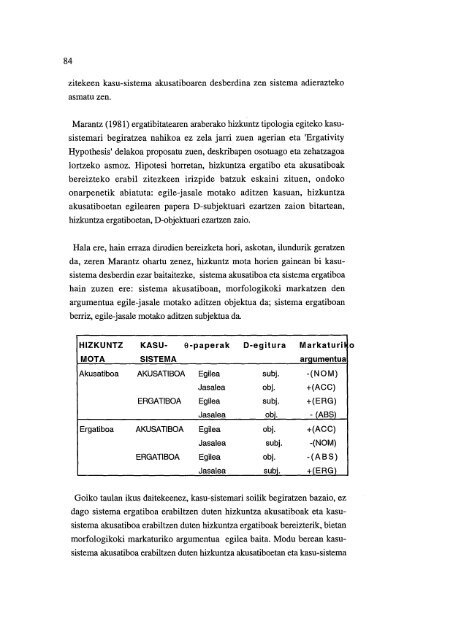 Predikazioaren teoriak gramatika sortzailean (euskararen kasua)