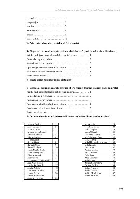 Euskal literaturaren irakaskuntza Hego Euskal Herriko ... - Euskara