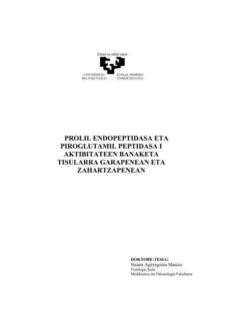 Prolil endopeptidasa eta piroglutamil peptidasa I ... - Euskara