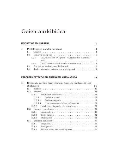Euskarazko errore sintaktikoak detektatzeko eta zuzentzeko ...