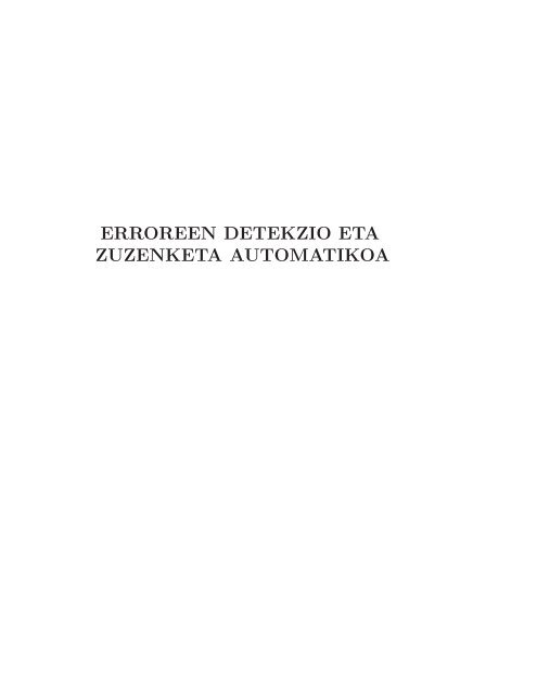 Euskarazko errore sintaktikoak detektatzeko eta zuzentzeko ...