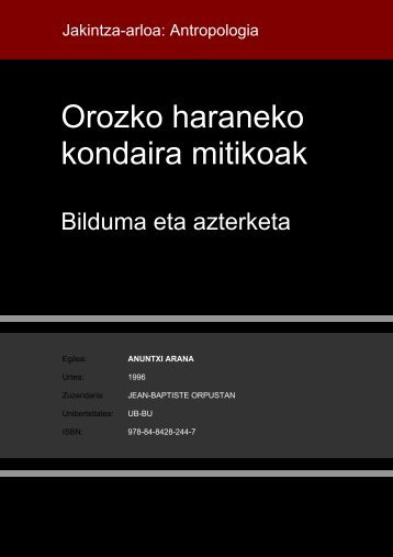 Orozko Haraneko kondaira mitikoak: bilduma eta azterketa - Euskara