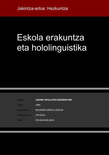 Eskola erakuntza eta hololinguistika - Euskara