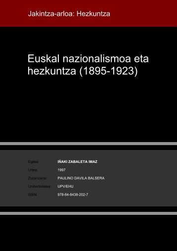 Euskal nazionalismoa eta hezkuntza (1895-1923) - Euskara