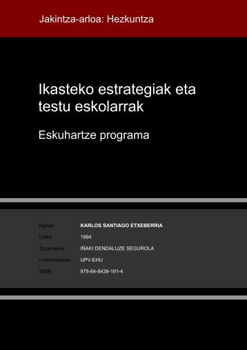 Ikasteko estrategiak eta testu eskolarrak: eskuhartze ... - Euskara