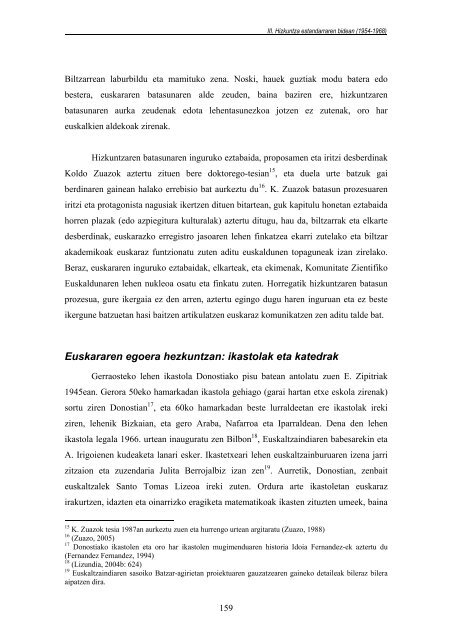 Jakintza-arloa: Historia Komunitate zientifiko euskalduna - Euskara