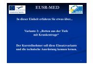 EUSR-MED Variante 2: „Retten aus der Tiefe mit Krankentrage“