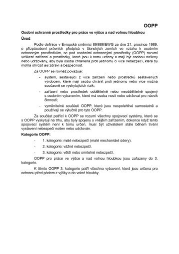 Osobní ochranné prostředky pro práce ve výšce a nad ... - EUSR