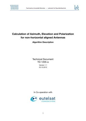 Calculation of Azimuth, Elevation and Polarization for non ... - Eutelsat