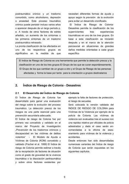 Manual para la Aplicación del Índice de Riesgo de Colonia