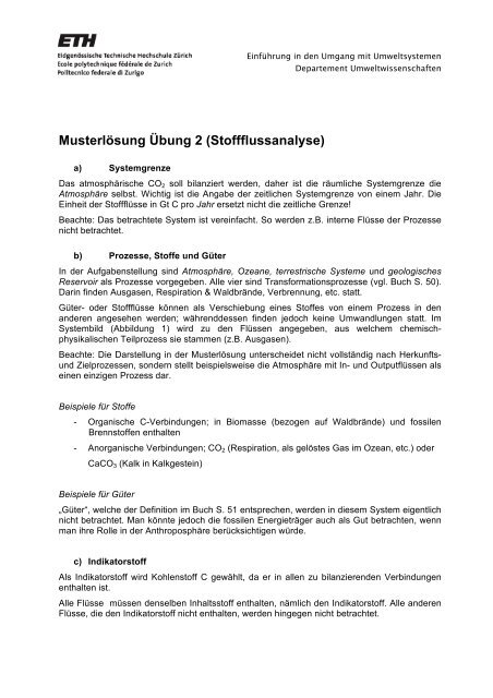 Musterlösung Übung 2 (Stoffflussanalyse) - EUUS