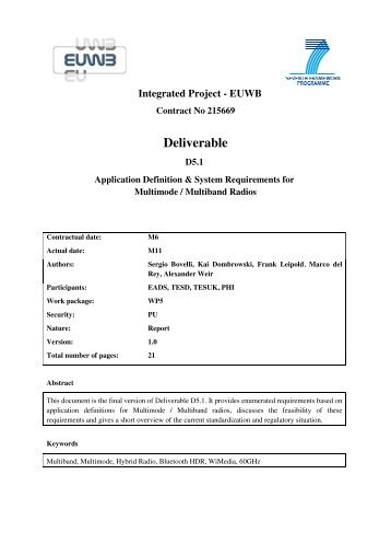 Deliverable - EUWB