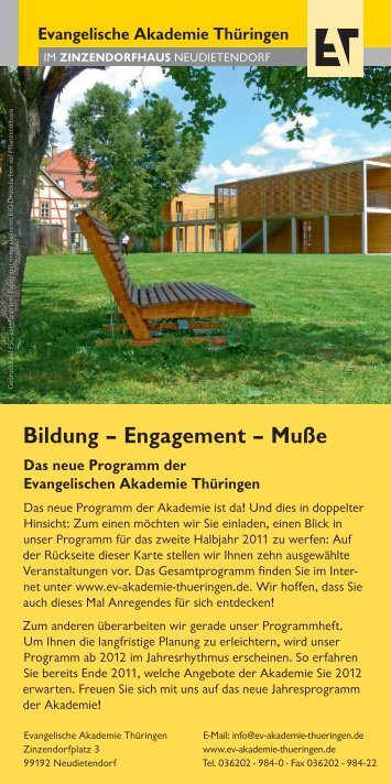 Bildung – Engagement – Muße - Evangelische Akademie Thüringen