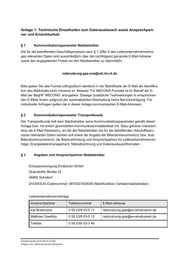 Anlage 1: Technische Einzelheiten zum ... - Ev-emsbueren.de