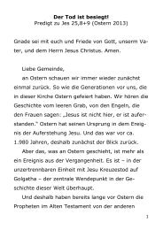 Der Tod ist besiegt! Predigt zu Jes 25,8+9 (Ostern 2013) Gnade sei ...