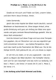 Im Anfang schuf Gott Himmel und Erde... Predigt zu 1. Mose 1,1-2,4