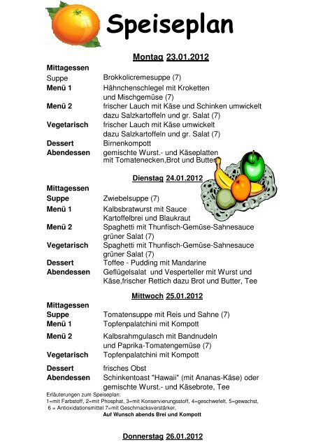 Speiseplan vom 23_01_2012 bis 29_01_2012