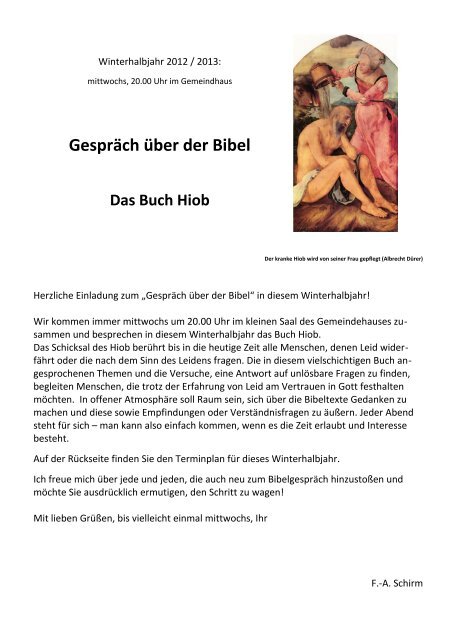 Gesprach Uber Der Bibel Das Buch Hiob