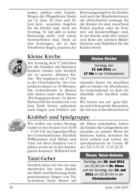Gemeindebrief Juni/Juli 2011 - Evangelische Kirchengemeinde Bad ...