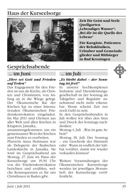 Gemeindebrief Juni/Juli 2011 - Evangelische Kirchengemeinde Bad ...