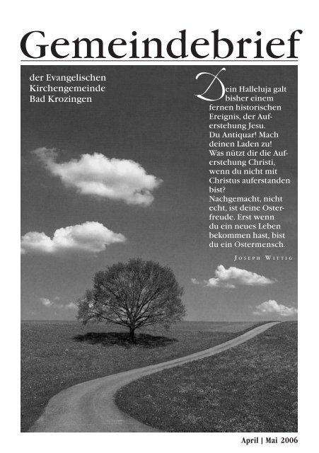 Gemeindebrief April/Mai 2006 - Evangelische Kirchengemeinde ...