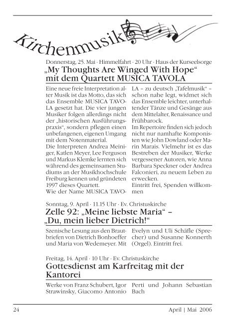 Gemeindebrief April/Mai 2006 - Evangelische Kirchengemeinde ...