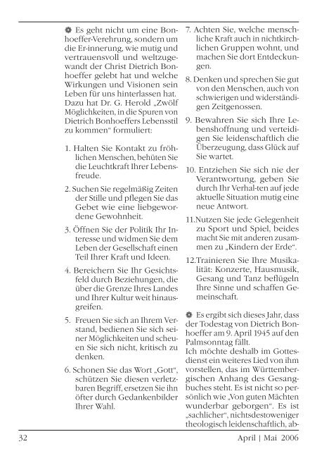 Gemeindebrief April/Mai 2006 - Evangelische Kirchengemeinde ...