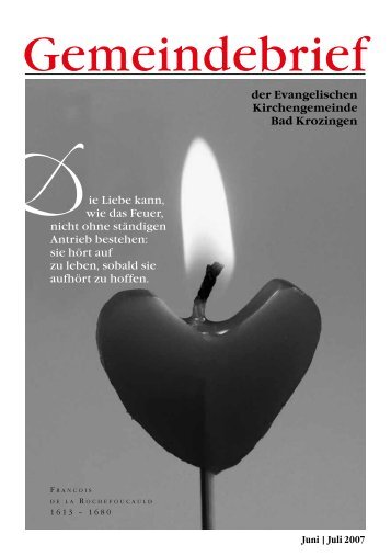 Gemeindebrief Juni/Juli 2007 - Evangelische Kirchengemeinde Bad ...