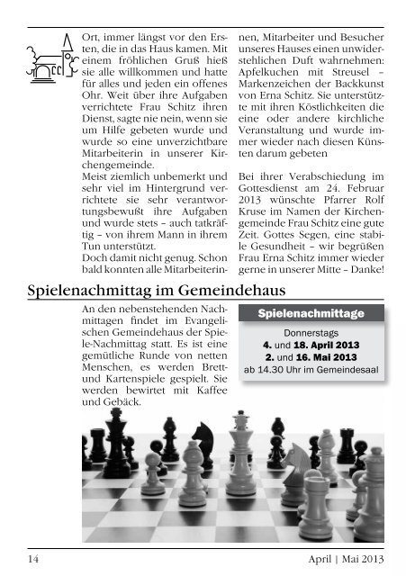 Gemeindebrief April/Mai 2013 - Evangelische Kirchengemeinde ...