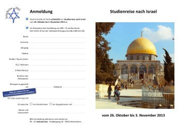 Studienreise Israel II 2013 - Evangelische Kirchengemeinde Bad ...